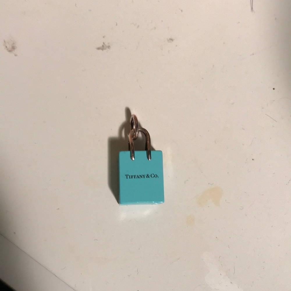 Tiffany enamel finish shopping bag charm